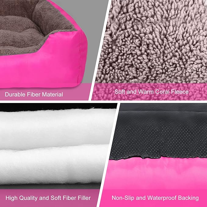 PUPPBUDD Dog Beds for Medium Dogs, Washable Dog Bed Comfortable and Breathable Pet Bed Rectangle Warming Dog Bed for Medium Dogs