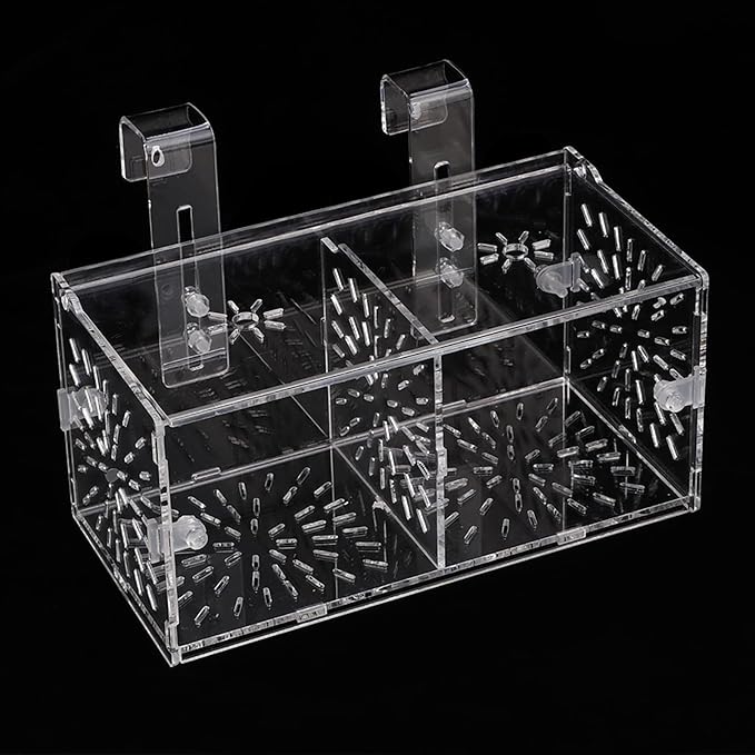 Fish Breeding Isolation Box Breeder Isolation Divider Hatching Box Acrylic Transparent Aquarium Hatchery Incubator Holder(20CM*10CM*10CM)