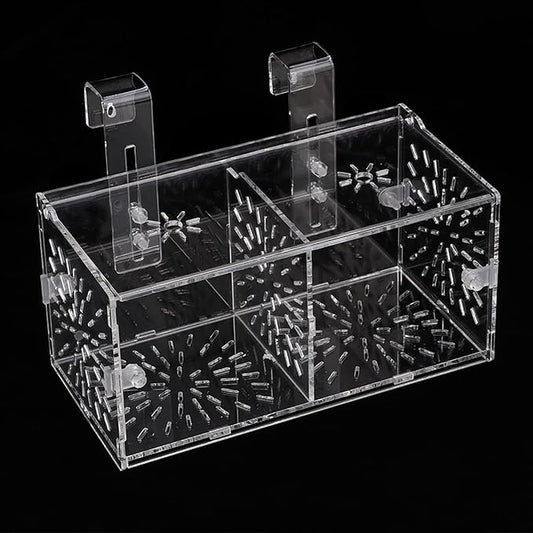 Fish Breeding Incubator, Fish Isolation Box Transparent Height Adjustable Acrylic Hook Sucker Design for Isolation for Breeding(20CM*10CM*10CM)