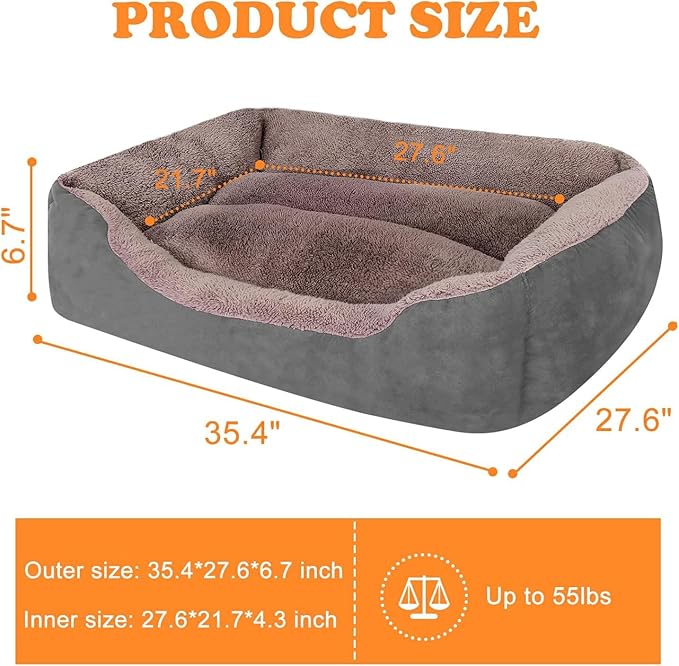 PUPPBUDD Dog Beds for Medium Dogs, Washable Dog Bed Comfortable and Breathable Pet Bed Rectangle Warming Dog Bed for Medium Dogs