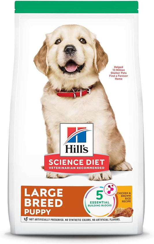 Hill's Science Diet Puppy, Large Breed Puppy Premium Nutrition, Dry Dog Food, Chicken & Brown Rice, 15.5 lb Bag