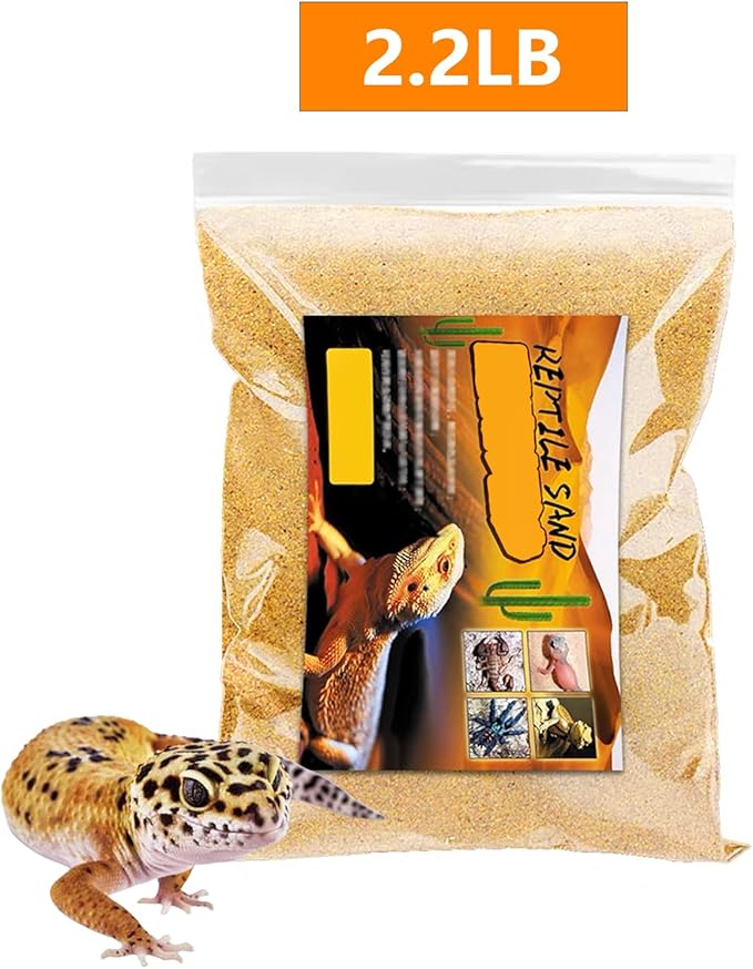 BNOSDM Reptile Sand Bearded Dragons Substrate Sands Lizard Terrarium Bedding Desert Blend for Snakes Geckos Chameleon Tortoise Frogs Scorpion Invertebrates Amphibian（yellow）