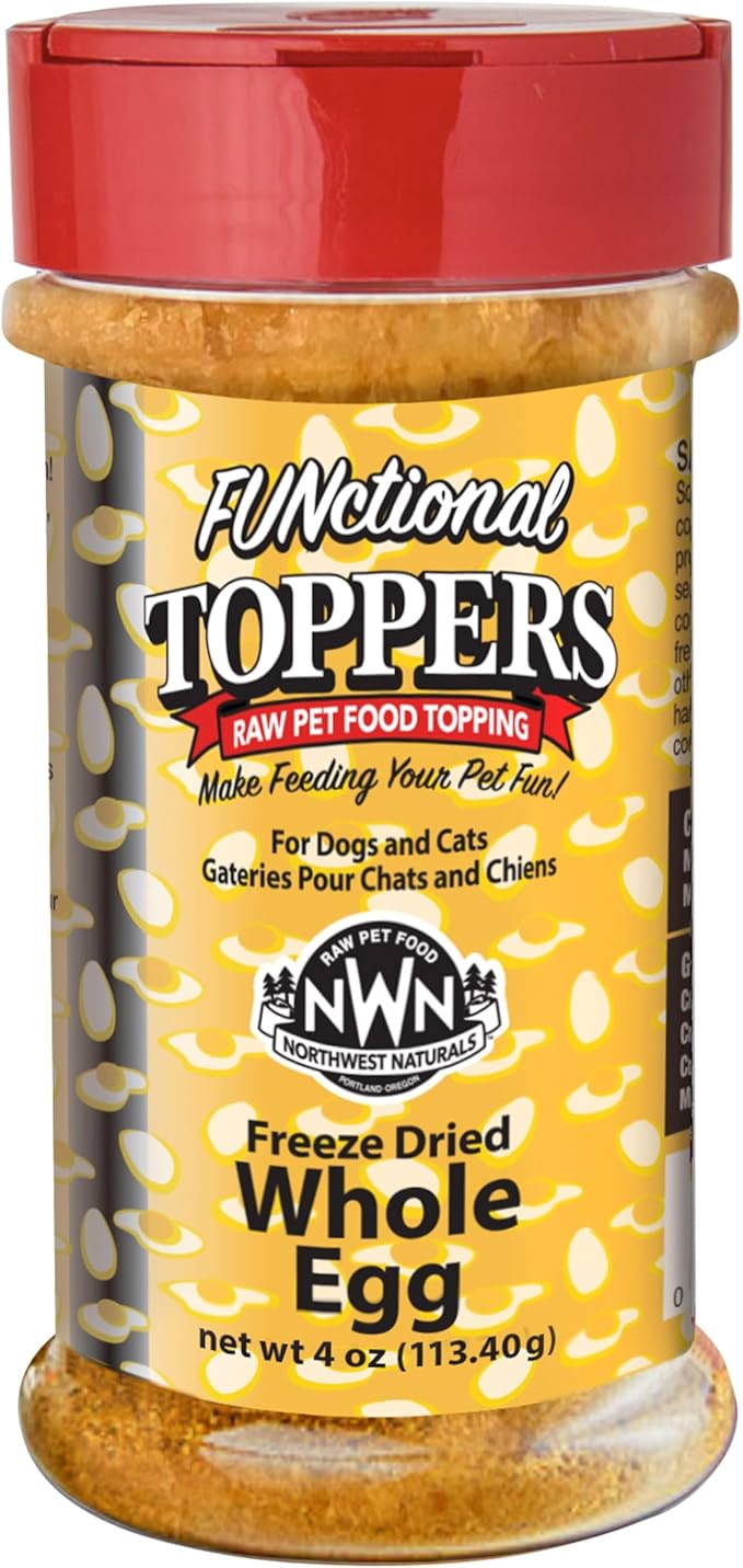 Northwest Naturals Freeze-Dried Whole Chicken Egg Functional Topper - for Dogs & Cats - Healthy, 1 Ingredient, Human Grade Pet Food, All Natural - 4 Oz (Packaging May Vary)