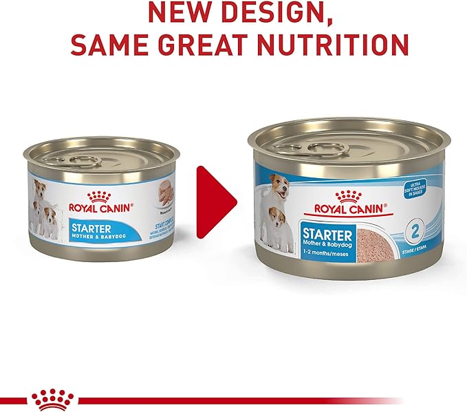 Royal Canin Size Health Nutrition Small Mother & Babydog Starter Mousse in Sauce Wet Dog Food, 5.1 oz can (24-count)