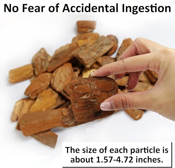 Hamiledyi Reptile Bark Bedding Tortoise Habitat Substrate Natural Terrarium Bark Wood Chips Tank Supplies for Snake Spiders Bearded Dragons Hermit Crabs Geckos