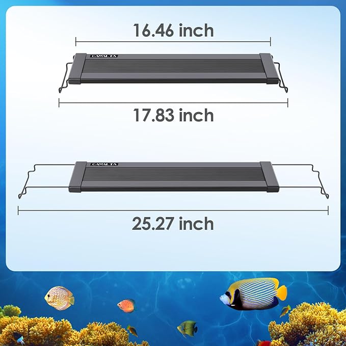 Aquarium Light,18W 24/7 Natural Mode,9 Light Modes(Water Grass Mode & 7 Colors & Cycle),Adjustable Timer and 7 Color Brightness - with Expandable Mounting Bracket for 18~24IN Fish Tank