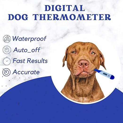 Digital Dog & Cat Thermometer - Veterinary Pets Thermometer for Dogs & Cats | Accurate & 10 Seconds Fast Temperature Detection with 3-Site Measurement | Waterproof Animal Thermometers