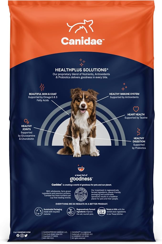 Canidae Pure Limited Ingredient Premium Adult Dry Dog Food, Real Chicken, Lentil & Potato Recipe, 22 lbs, Grain Free