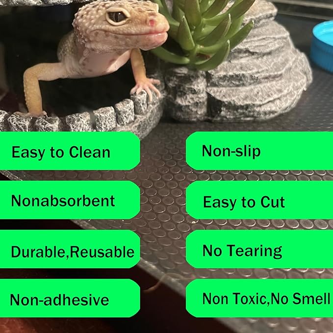 Reptile Carpet, Reptile Mat, Bearded Dragon, Leopard Gecko Substrate,Bearded Dragon Tank Flooring, Snake,Tortoise Bedding, Bearded Dragon Tank Accessories (17.8"X 40")