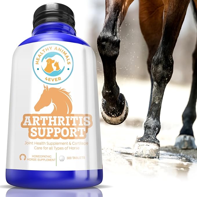 Healthy Animals 4Ever All-Natural Horse Arthritis Support - Helps Prevent Stiffness, Joint Pain & Lameness - Joint Supplements for Horses - Homeopathic & Highly Effective - 300 Tablets