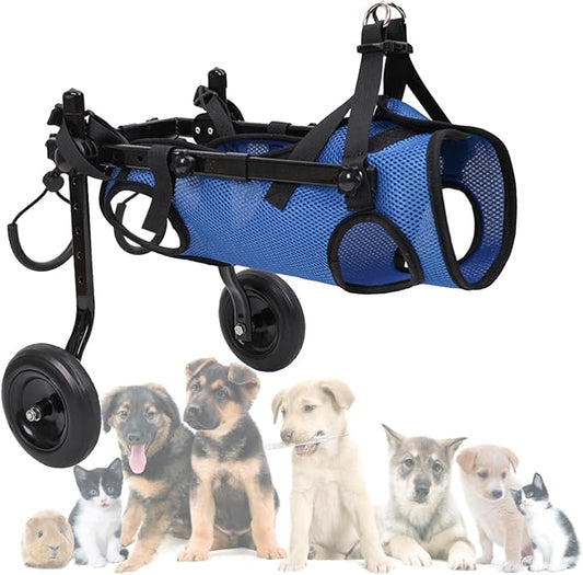 Dog Wheelchair for Back Legs, Adjustable Dog Wheelchairs with 2 Wheelsfor 12.1-22 LBS Breeds, Dog Wheelchair Cart for Hip Support, Mobility Aids for Small Pets Hind Limbs (Middle)