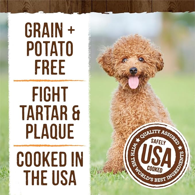 Merrick Fresh Kisses Natural Dental Chews, Treats Infused with Pumpkin and Cinnamon for Tiny Dogs 5-15 Lbs - 2 lb. Box