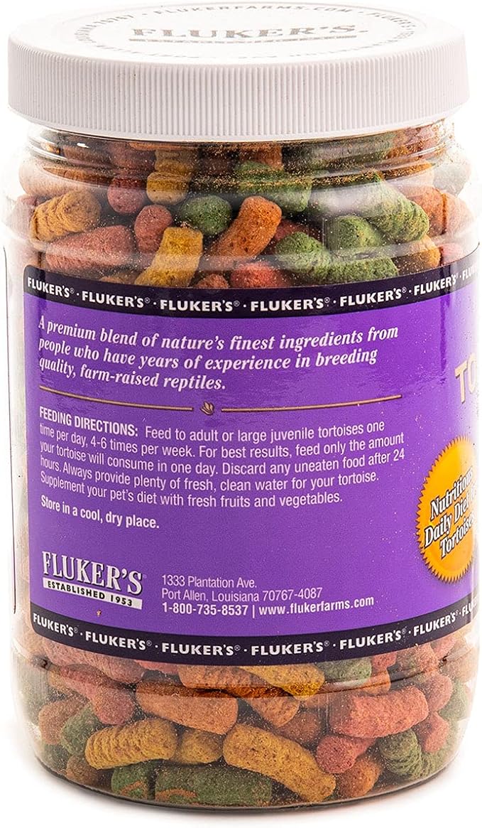 Fluker's Tortoise Diet, Large Pellet Food - Land Turtle Formula, 10oz