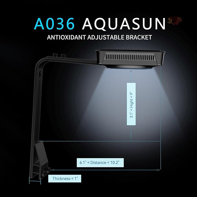 Aquarium Light –2024 New Upgrade A036 Reef Tank Light 36 Watts Saltwater Light with Touch Control, Reef Lights for Coral Reef Nano Fish Tank Marine Tanks with Timer & Screen