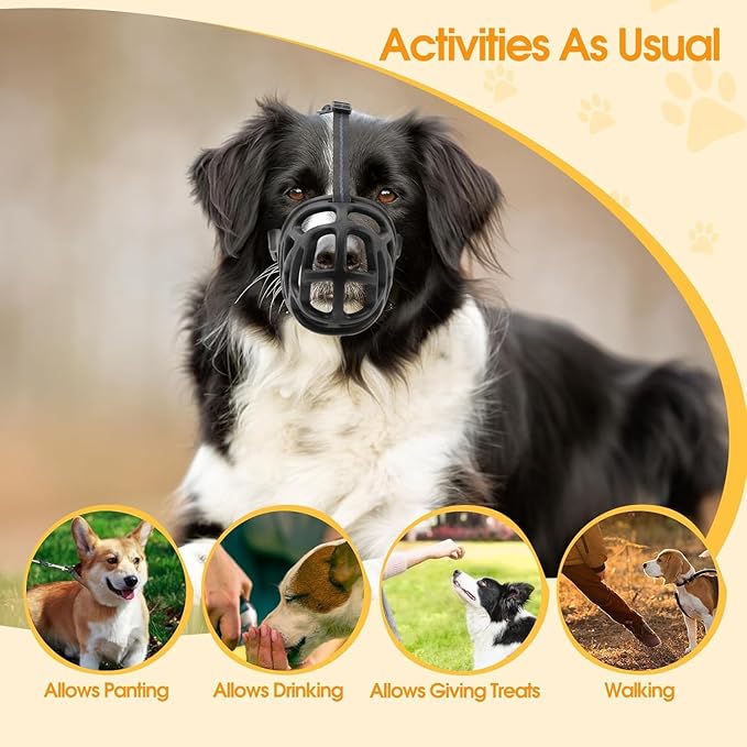 Dog Muzzle, Breathable Basket Muzzles for Small, Medium, Large and X-Large Dogs, Stop Biting, Barking and Chewing, Best for Aggressive Dogs (Brown, Medium)