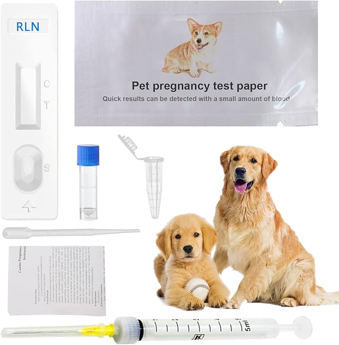 Pet Dog Pregnancy Test Paper,Canine RLN Early Pregnancy Test Kit, Simple Operation for Early Pregnancy Detection Yourself at Home, Pet Pregnancy Test Complete Tool Kit (1PCS)