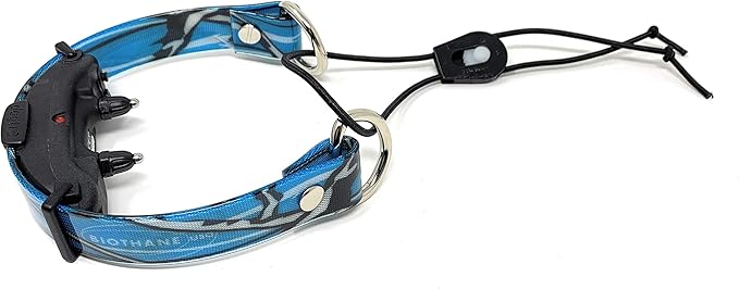 Sparky Pet Co - ECollar Replacement Strap - Bungee Dog Collar - Waterproof - Adjustable - Secure Nexus Wheel Lock - for Electronic Training & Invisible Fence Systems - 1" (Blue Camo)