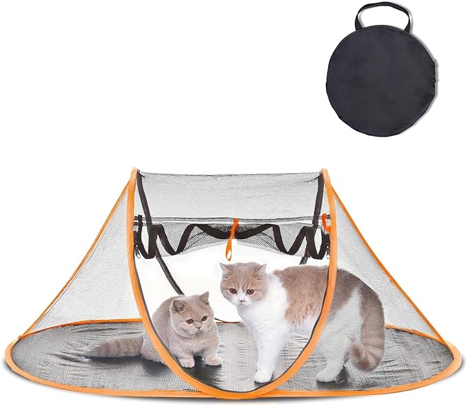 Pop-up Cat Tent, Portable Pet Playpen for Outdoor&Indoor,Outdoor Cat Enclosures - Cat Playpen for Camping,Traveling,Sunbathing