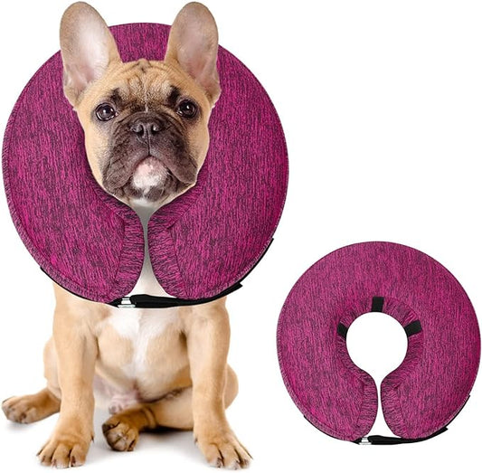 MIDOG Dog Cone Collar, Inflatable Dog Neck Donut Collar Alternative After Surgery, Soft Protective Recovery Cone for Small Medium Large Dogs and Cats Puppies - Alternative E Collar (Rose, M)