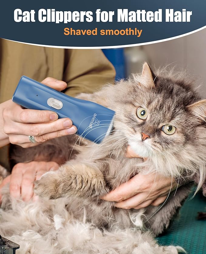 oneisall Pet Clipper for Cat Matted Hair, Pet Shaver for Cats Quiet Pet Hair Clippers Cordless Cat Clippers for Matted Hair Cat Clippers for Long Hair