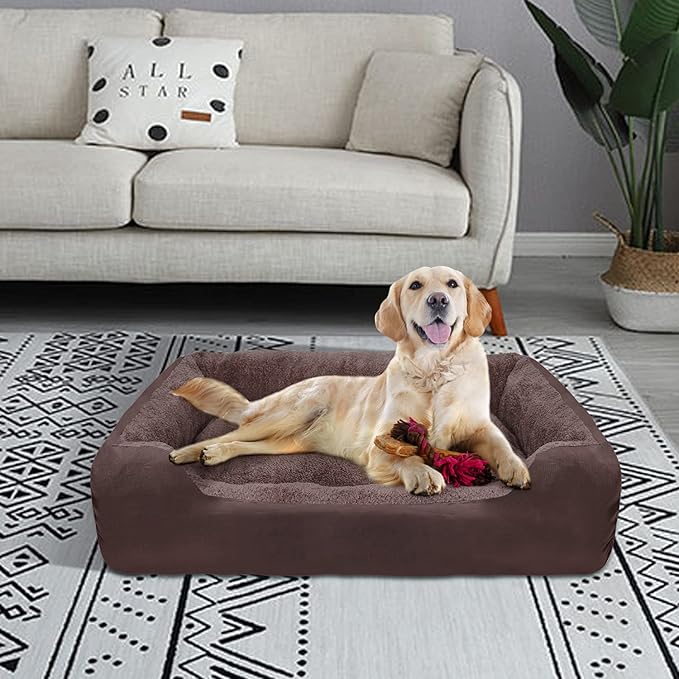 PUPPBUDD Dog Beds for Medium Dogs, Rectangle, Washable, Comfortable and Breathable Pet Sofa Warming Orthopedic For Dog