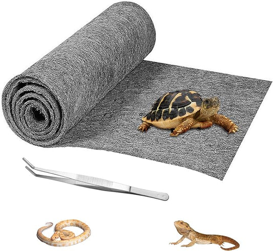 HERCOCCI 39’’ x 20’’ Reptile Carpet, Grey - Terrarium Mat Liner Bedding Reptile Cage Substrate for Bearded Dragon Lizard Tortoise Leopard Gecko Snake