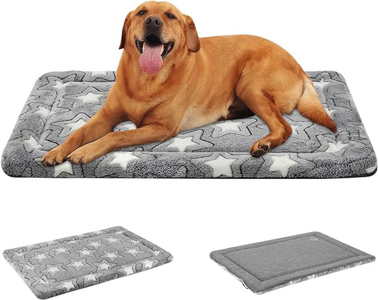 EMPSIGN Dog Bed Mat Dog Crate Pad Reversible (Cool & Warm), Machine Washable Dog Crate Mat, Kennel Pad for Dog Sleeping Mattress for Large Medium Small Dogs, Grey