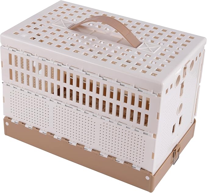 Plastic Folding Pigeon Cage, Portable Pet Bird Travel Cage Carrier Pigeon Cage Pairing Cage Pigeon Nest Box Easy to Clean for Training and Release Competition (S) （Two Doors ）