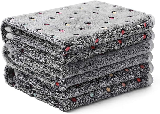 Luciphia 1 Pack 3 Blankets Super Soft Cute Dot Pattern Pet Blanket Flannel Throw for Dog Puppy Cat Dot Medium(30x20), Grey