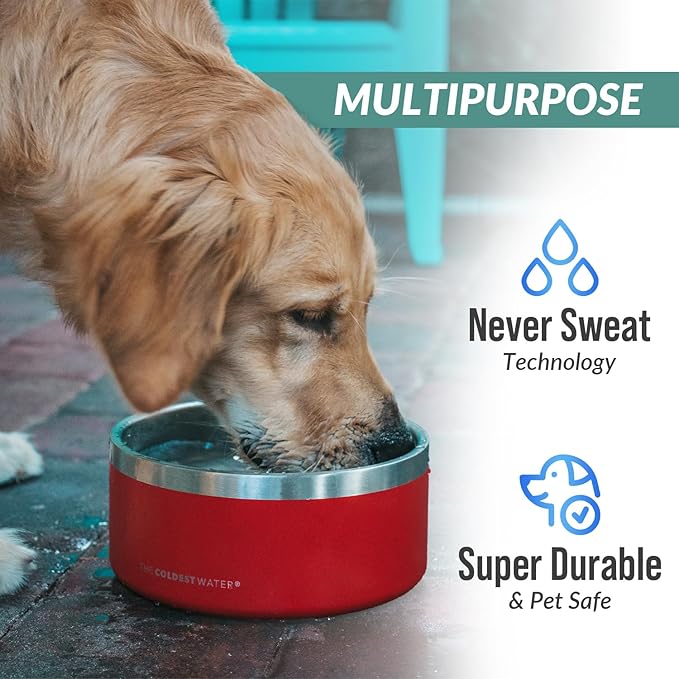 Coldest Dog Bowl - Anti Rust Metal & Non Slip Dog Bowls Large, Spill Proof Heavy Duty 3 Layers Insulated Dog Bowl - Food and Water Bowl for Dogs, Cats & Pets, Dishwasher Safe (21 oz, Celestial Blue)