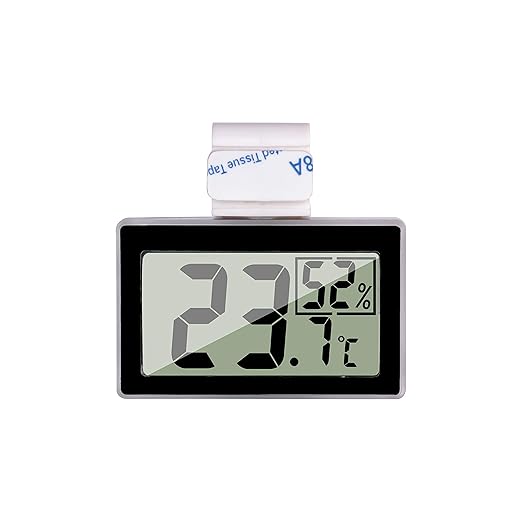 Reptile Thermometer Reptile Terrarium Thermometer Hygrometer Digital Thermometer Hygrometer for Reptile Terrarium, Temperature and Humidity Monitor in Reptiles Tank with Hook