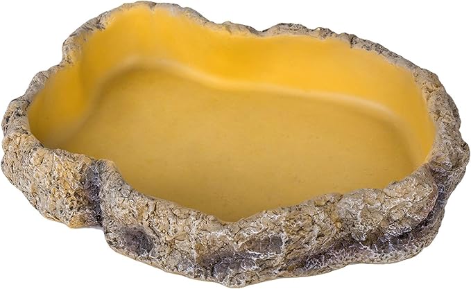 REPTIZOO Reptile Food Dish Terrarium Water Bowl Food Feeding Bowl for Reptile Amphibian Pets Large(8.8" x 6.5" x 1.5")