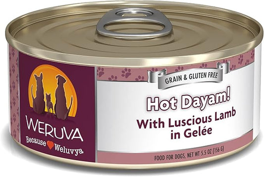 Weruva Classic Dog Food, Hot Dayam! with Lamb in Gelée, 5.5oz Can (Pack of 24)