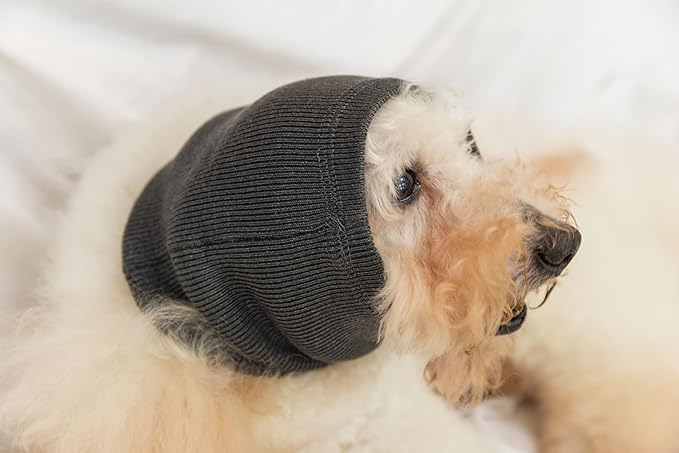 Dog Noise Cancelling Ear Muffs No Flap Dog Ear Protectors for Dogs Hoodie Wrap Quiet Headphones for dogs Grey M