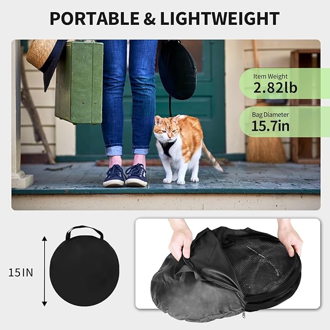 Rest-Eazzzy Outdoor Cat Enclosures, Portable Cat Tent for Outside Cat Enclosure for Indoor Cats, Catio Outdoor Cat Enclosure for Kitty and Small Animals, Outdoor Cat Playpen with Tunnel, Storage Bag