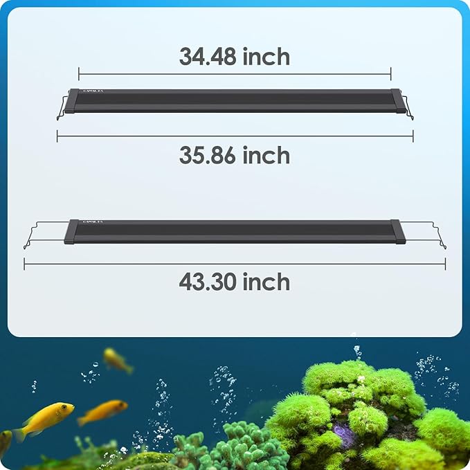 Aquarium Light, 36W 24/7 Lighting Cycle, Sunrise/Daylight/Moonlight Mode and Custom Mode with Expandable Bracket, Adjustable Timer and 7 Color Brightness for 36~42IN