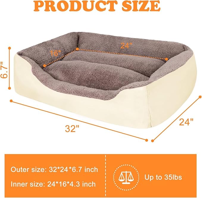 PUPPBUDD Dog Beds for Medium Dogs, Washable Dog Bed Comfortable and Breathable Pet Bed Rectangle Warming Dog Bed for Medium Dogs
