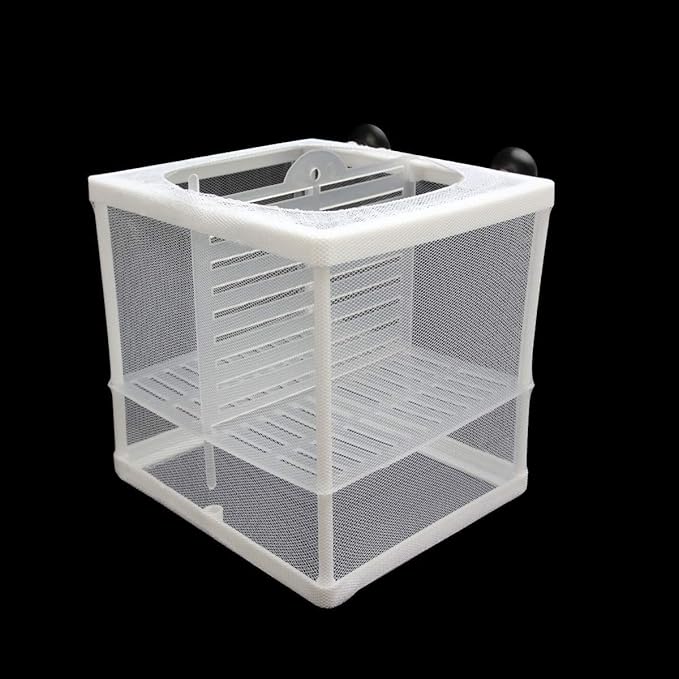 Senzeal Aquarium Fish Breeder Box Fish Fry Hatchery Incubator Net Nylon Isolation Mesh with 3pcs Pipette(Small)