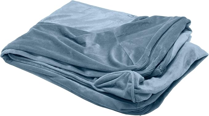 Furhaven Replacement Dog Bed Cover Faux Fur & Velvet Sofa-Style, Machine Washable - Harbor Blue, Jumbo (X-Large)