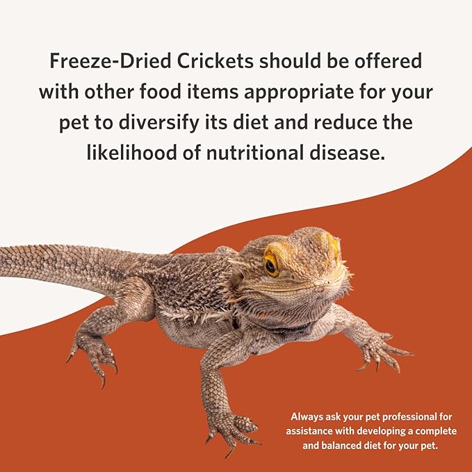 Fluker's Freeze Dried Crickets, Ideal for Reptiles, Birds, and Fish, Packed with Protein and Essential Nutrients, 1.2 oz