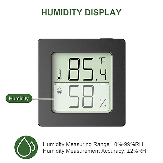 2 Pcs Digital Hygrometer Indoor Thermometer Humidity Meter Room Thermometer with Temperature and Humidity Monitor Mini Hygrometer Thermometer ℉/℃ for Greenhouse Cellar by QPEUIM