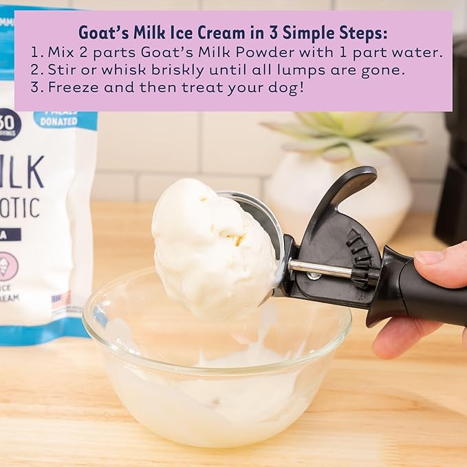 iHeartDogs Goat’s Milk for Dogs & Cats - 3-in-1 Food Topper Powder, Liquid Milk or Dog Ice Cream - Powdered Goat Milk with Probiotics