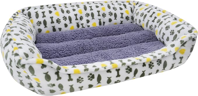 Dog Sofa Bed, Anti-Anxiety Bed for Dog, Rectangle Washable Bed with Grey Mattress, Large …