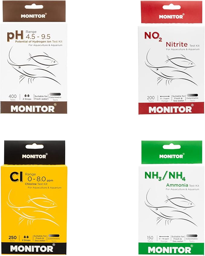 Monitor pH4.5-9.5, Chlorine, Nitrite, Ammonia Test KIT_Combo Set