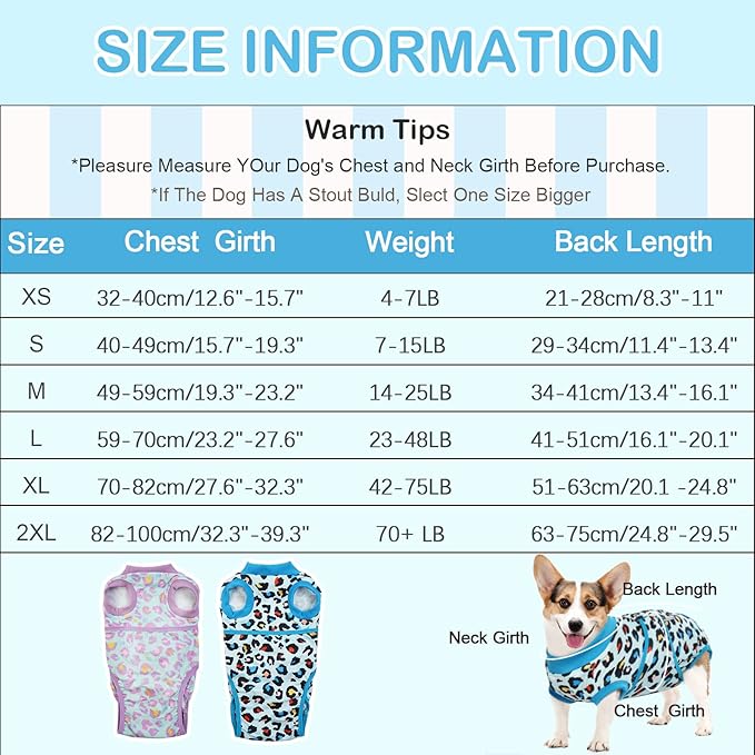 Kuoser Recovery Suit for Dogs, Soft Dog Surgery Suit Female Spay Breathable Neuter Suit for Male Dogs, Anti Licking Onesie Dog Surgical Suit Dog Body Suits After Surgery,Substitute E-Collar & Cone, L