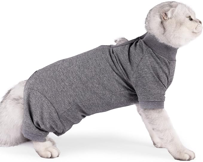 Cat Surgical Recovery Suit Professional for Male Female Dog Abdominal Wounds Cone E-Collar Alternative, Anti-Licking Or Skin Diseases Pet Surgical Recovery Pajama Suit, Soft Fabric Onesies for Cats