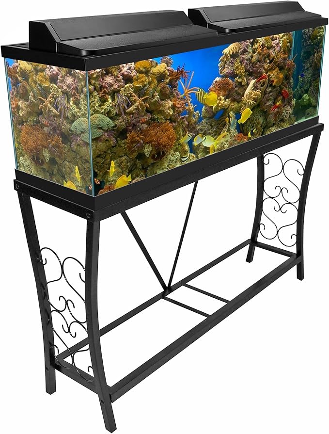 55 Gallon Metal Aquarium Stand, 48.3" L x 12.5" W, Black