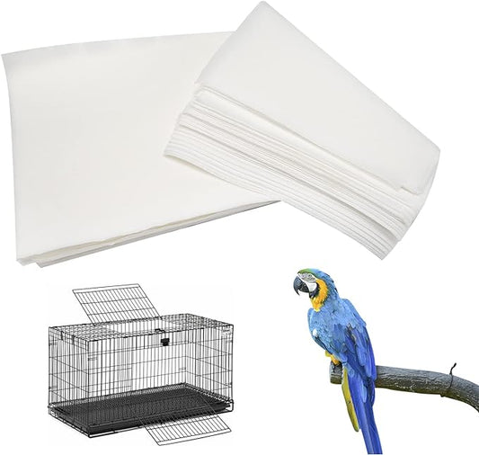 Bird Cage Paper Liners 100 Sheets Non-Woven Bird Nesting Box Pads, 22.8×10.6in