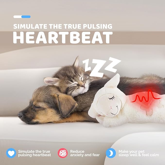 ALL FOR PAWS Heartbeat Dog Toy for Puppy,Dog Behavioral Sleep Aid Puppy Toys,Puppy Heartbeat Stuffed Animal,Dog Anxiety Relief