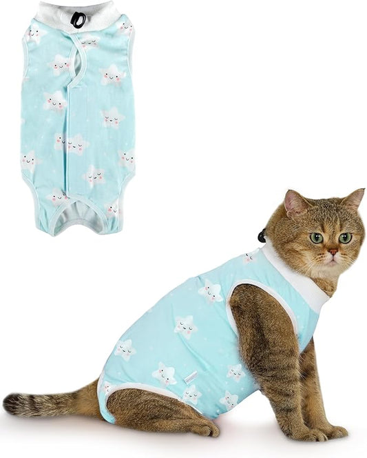 ANWA Cat Recovery Suit - Breathable Cat Surgery Recovery Suit Female, Cat Onesie for Cats After Surgery, Cat Spay Recovery Suit Female Abdominal Wounds